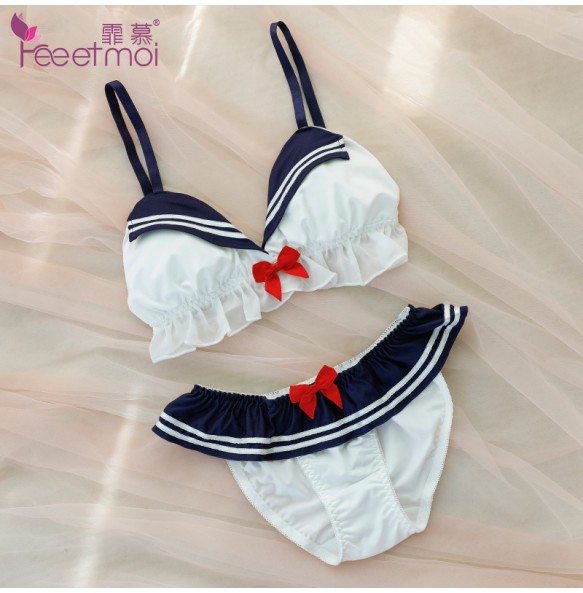 FEE ET MOI Beauty Girl Warrior Sexy Bikini (White - Blue)